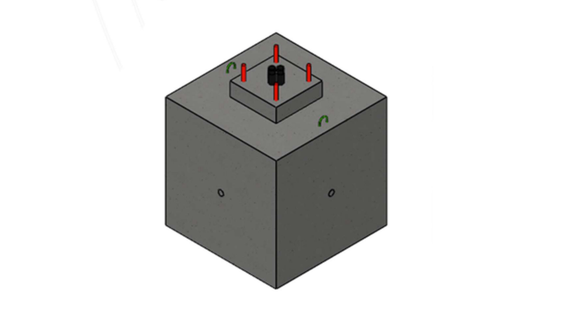 Precast street-light pole foundation 1.2 by 1.2 by 1.2 with neck for UAE projects