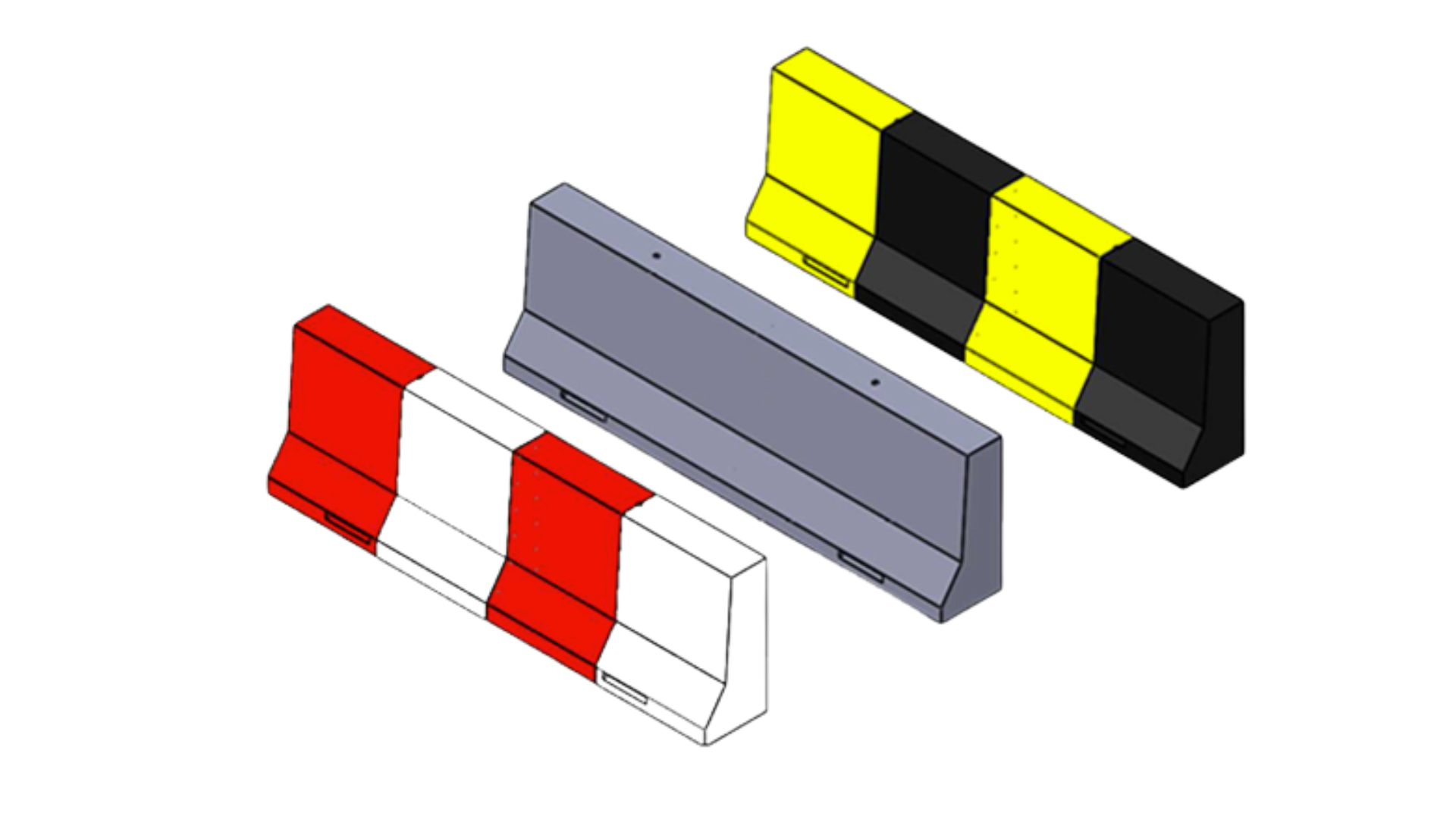 Single-side permanent 3 m precast concrete road barrier