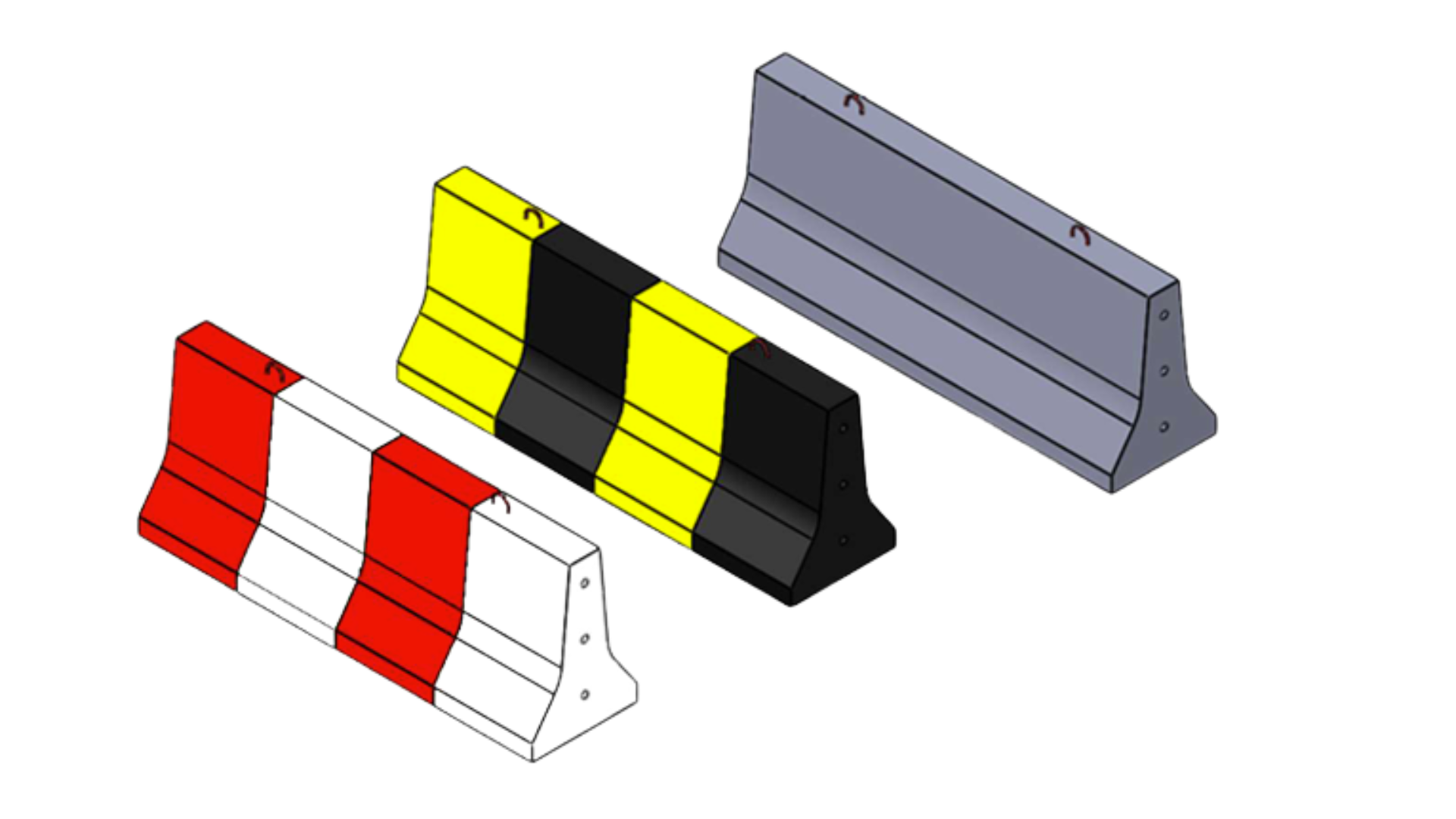 Double-face 2.4 m precast concrete traffic barrier
