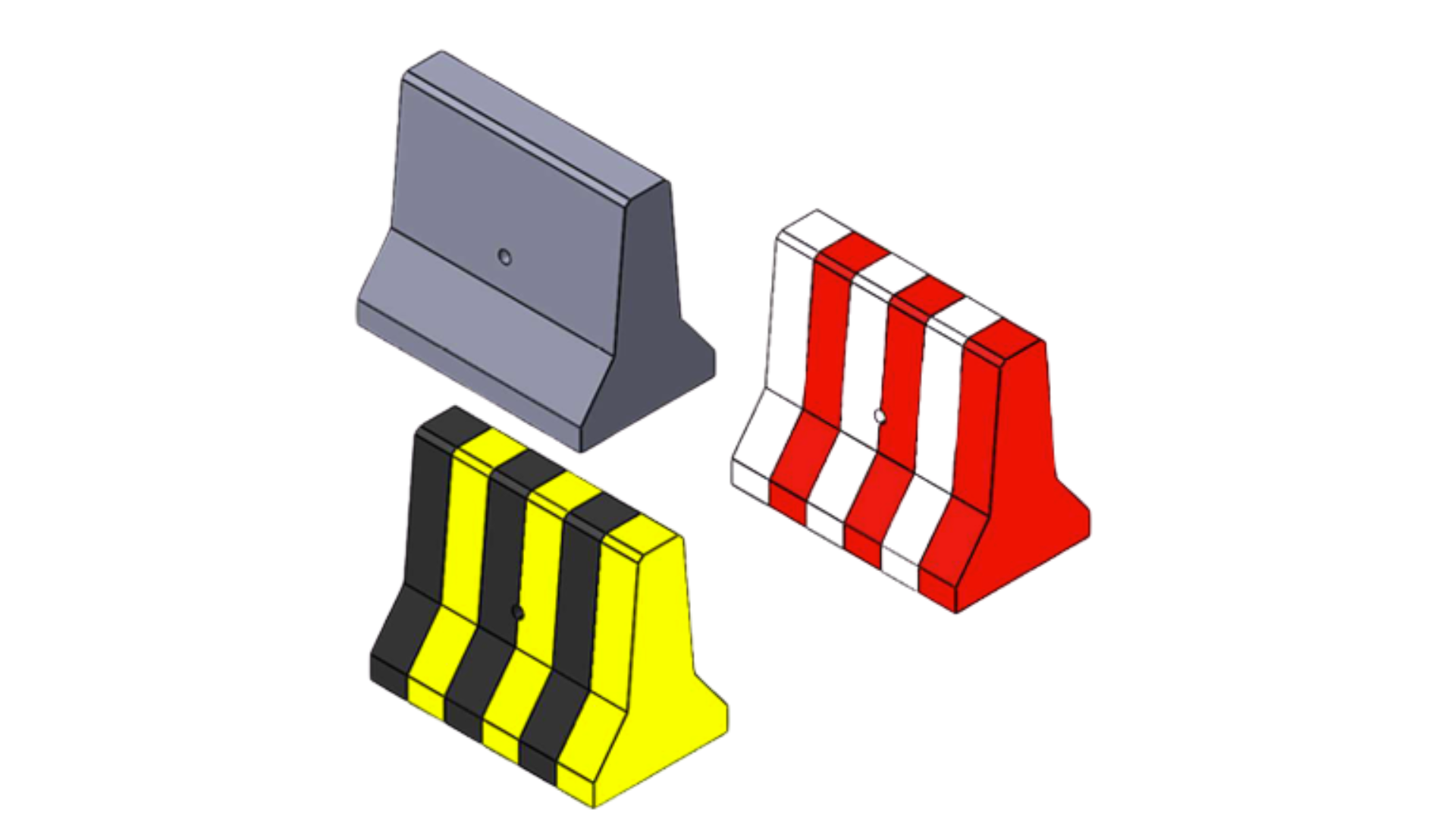 Double-face flat-end 1 m precast concrete barrier