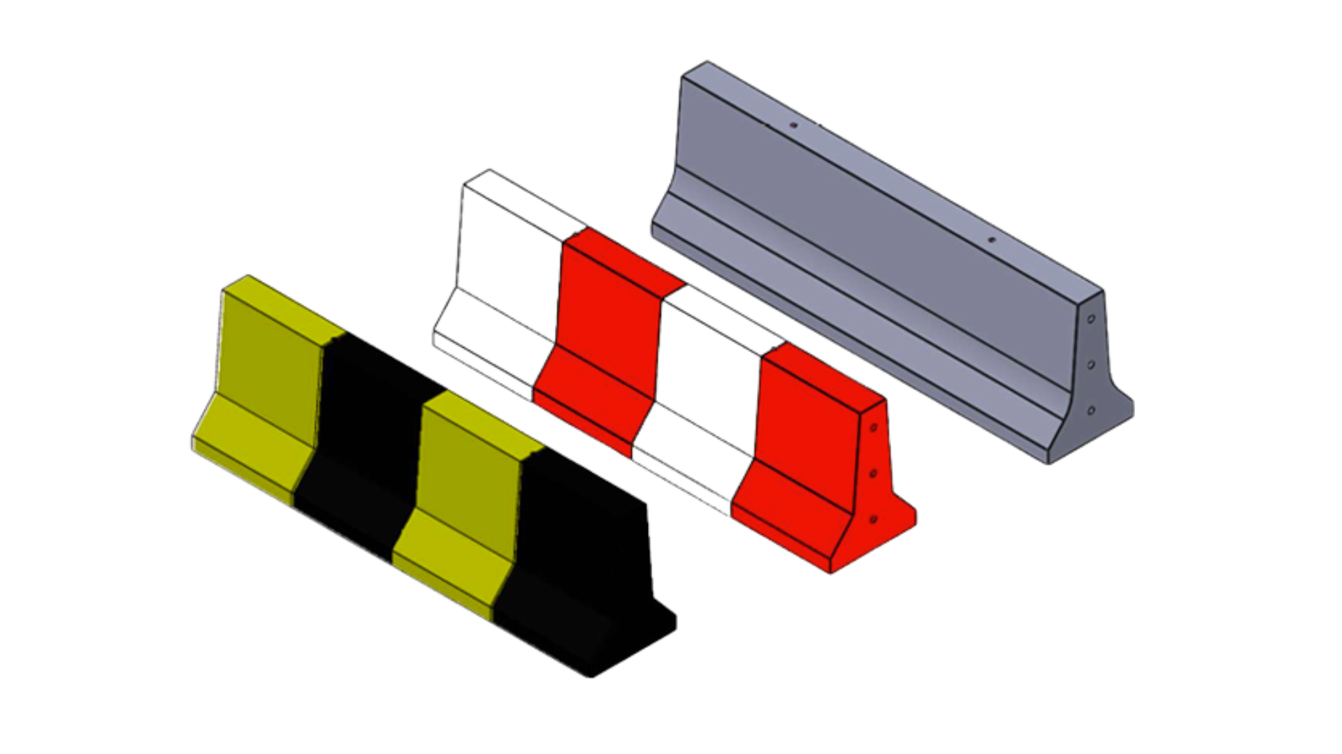 Double-face 3 m TL-4-designated concrete barrier