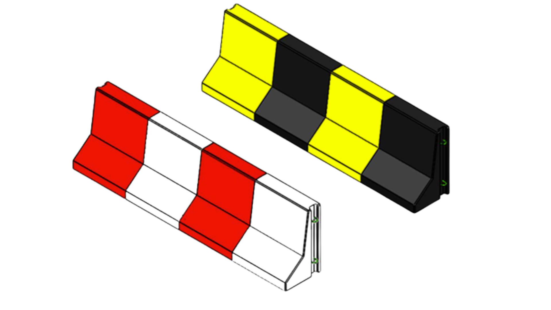 Single-face 3 m concrete barrier with loop connection