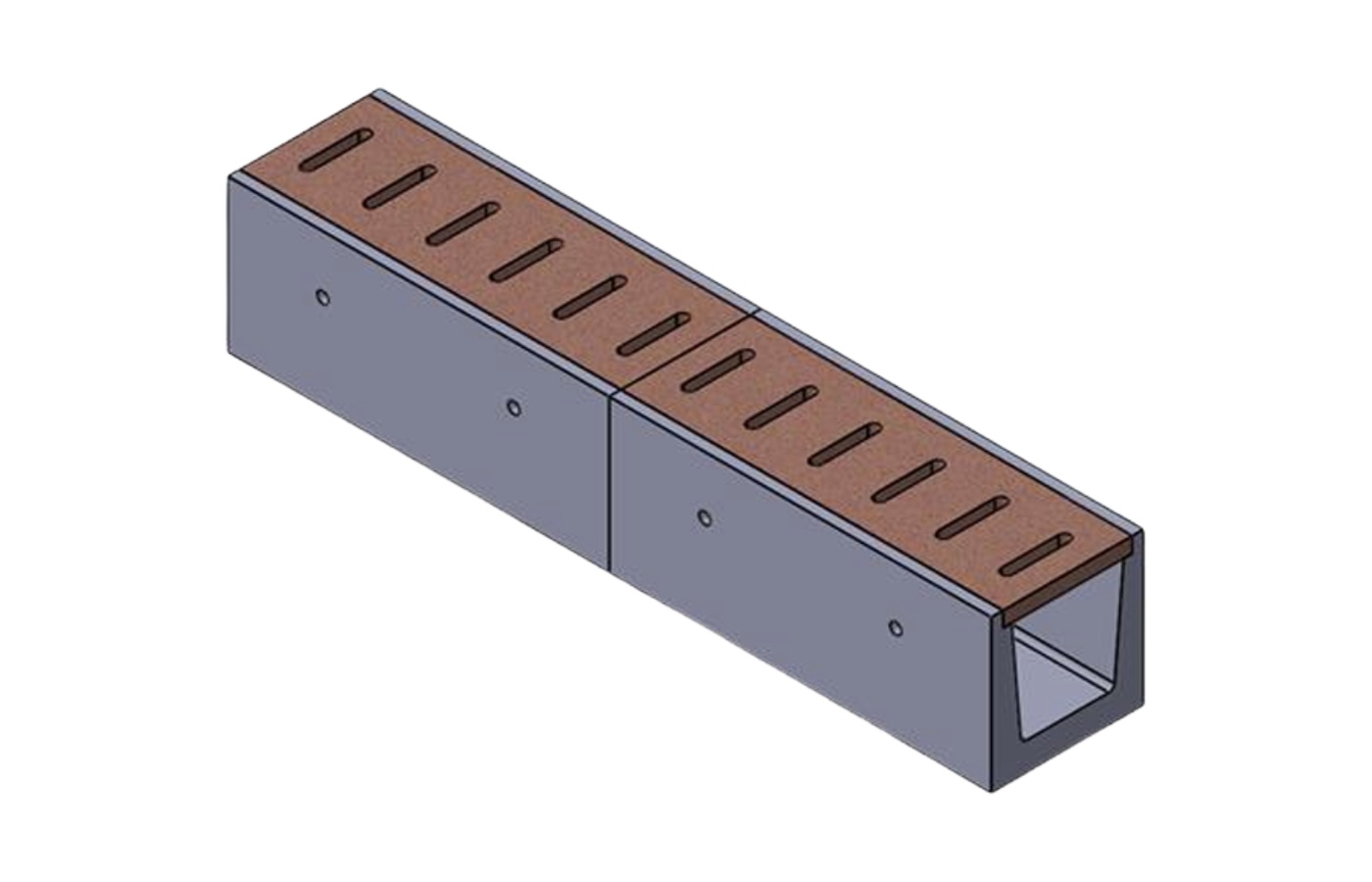 Precast Concrete Drainage Trench with Slotted Cover Slabs