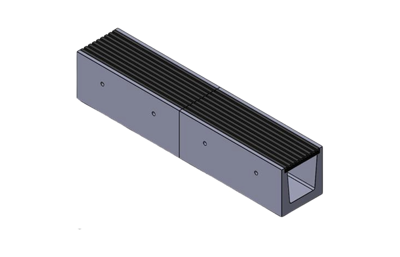 Precast Concrete Trench with Steel Grating Cover