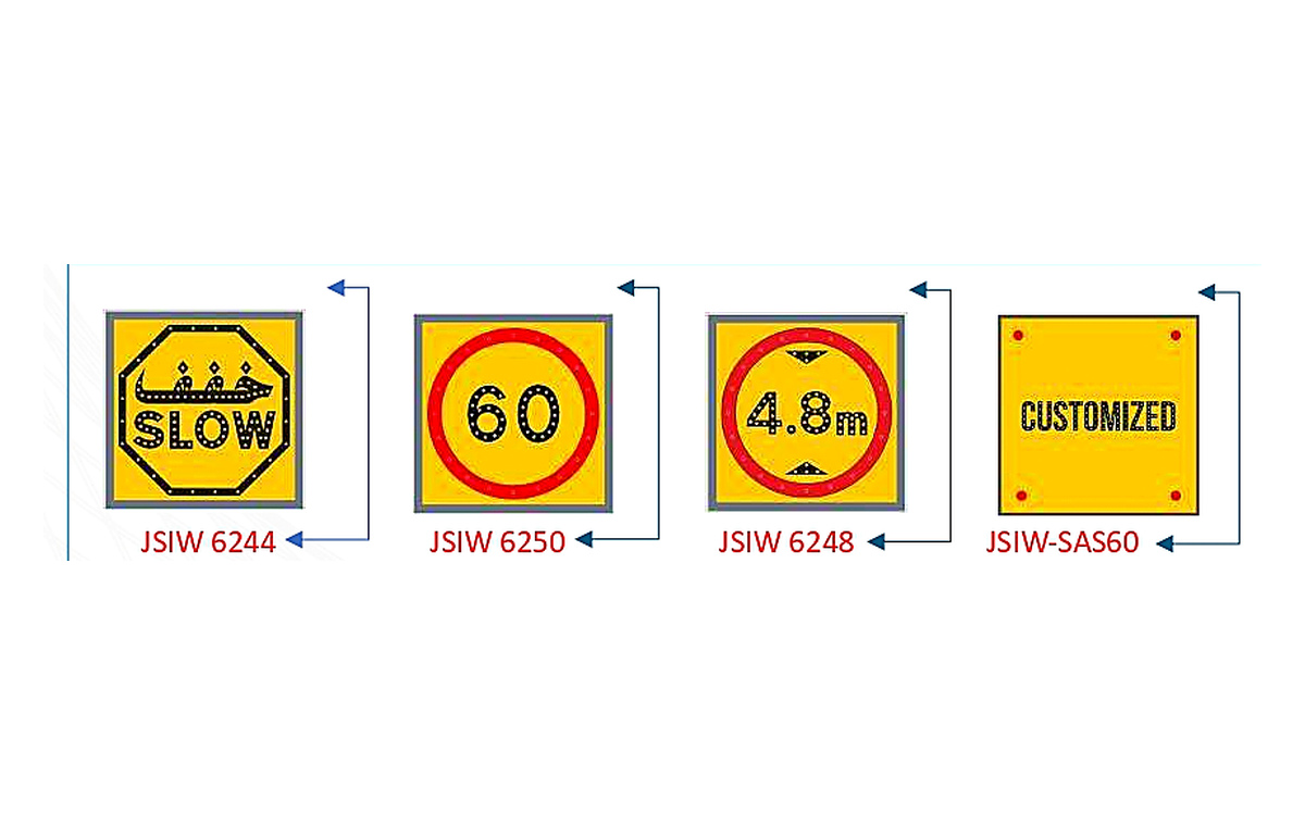 Solar LED Speed, Height, STOP & Custom Work Zone Signs clear product image