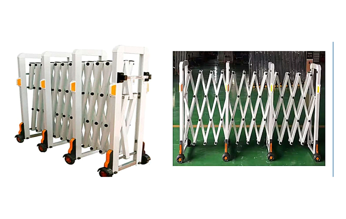 Expandable Aluminum Mobile Safety Barrier clear product image