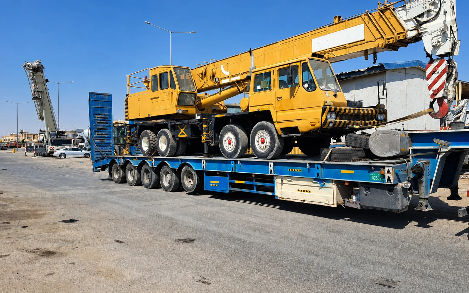 Project cargo carried on a multi-axle lowbed trailer for door-to-door delivery